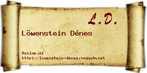 Löwenstein Dénes névjegykártya